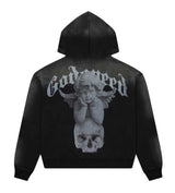 Godspeed Circle Of Life Zip Up Hoodie Vintage Wash Black