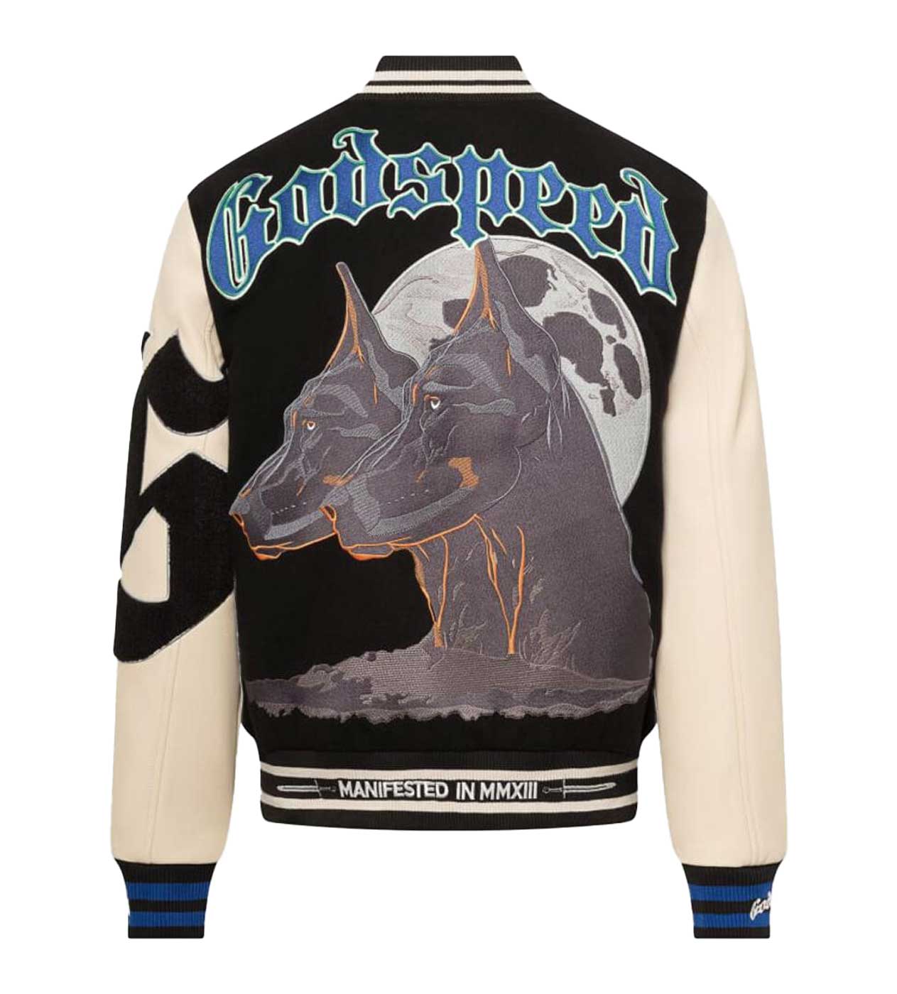 GOD SPEED VARSITY JACKET 元値¥88,000 Godspeed F.T.D Varsity Jacket Black/Blue – Restock AR