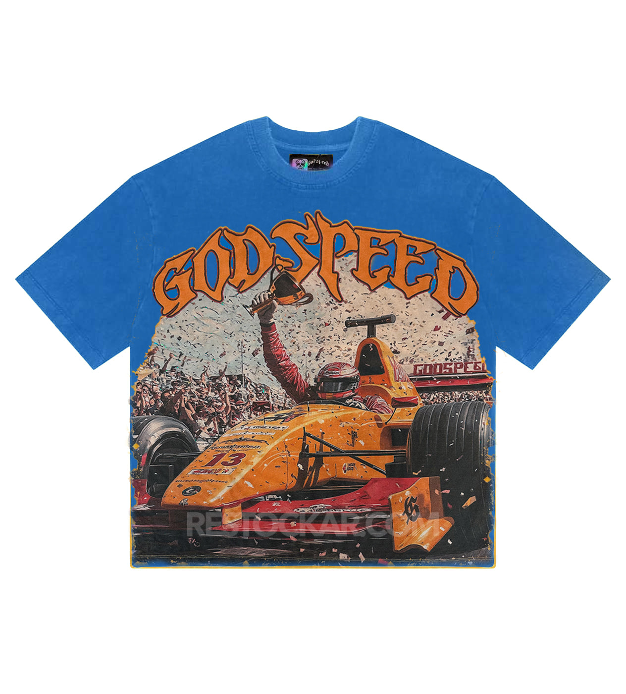 Godspeed F1 Finish Line Tee Blue Wash