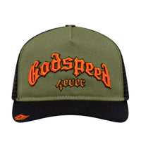 Godspeed Forever Trucker Hat Olive/Orange