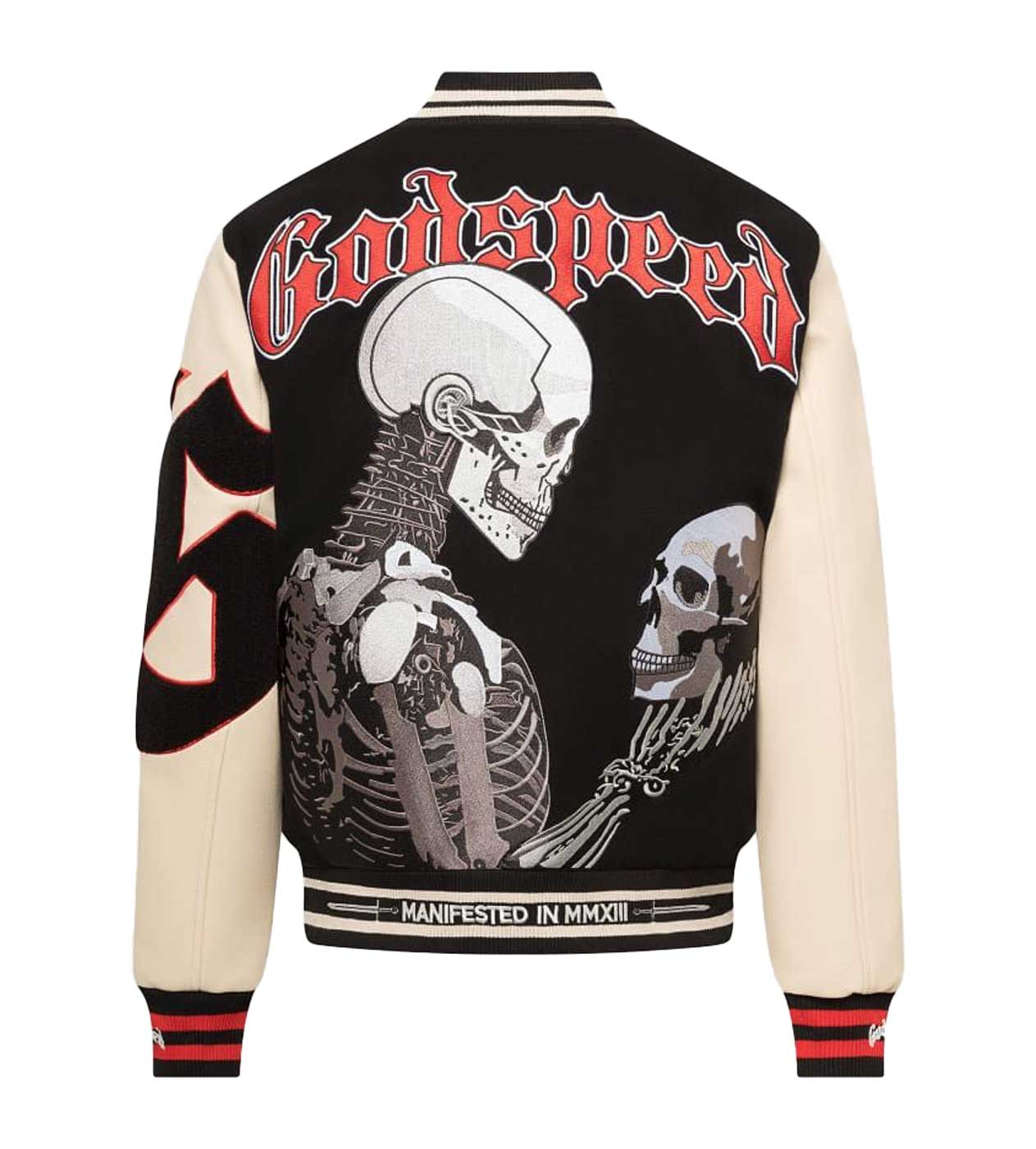 Godspeed Mankind Vs AI Varsity Jacket Black/Cream – Restock AR