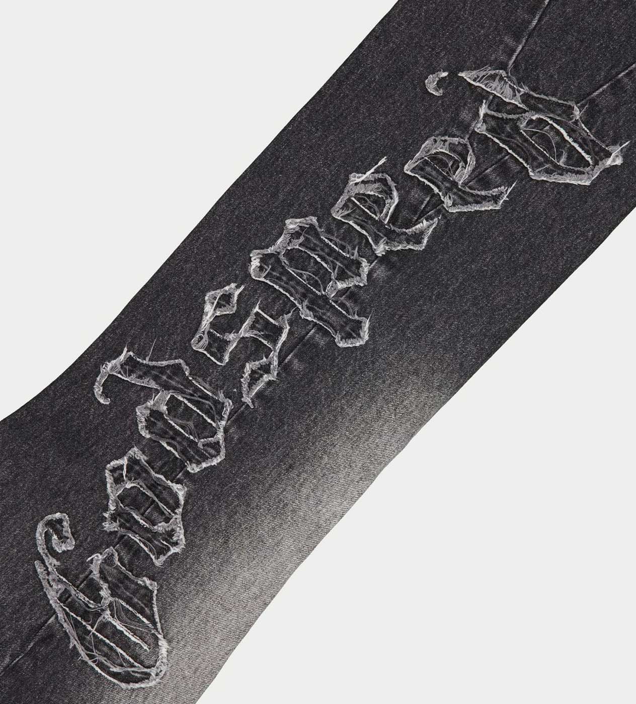 Godspeed OG Logo Flared Denim Stitched Grey Wash