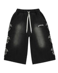 Godspeed OG Logo Noir Studded 3QTR Shorts Black