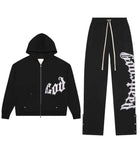 Godspeed OG Logo Sweatsuit V2 Black/Silver Satin
