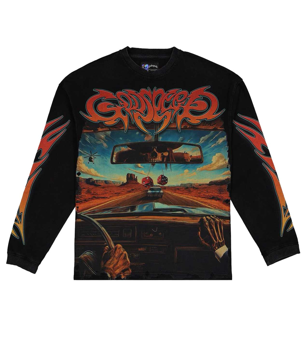 Godspeed On The Run L/S Tee Washed Black