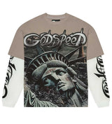 Godspeed Sunken Liberty 2 Layered Tee Stone Grey