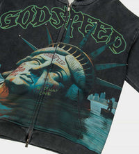 Godspeed Sunken Liberty Zip Up Hoodie Washed Grey