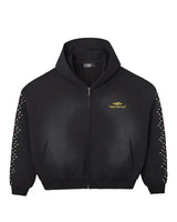HMDD Crystal Zip Up Hoodie Black