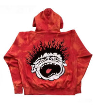 Hellstar *Unreleased* Records Tie Dye Red Hoodie back