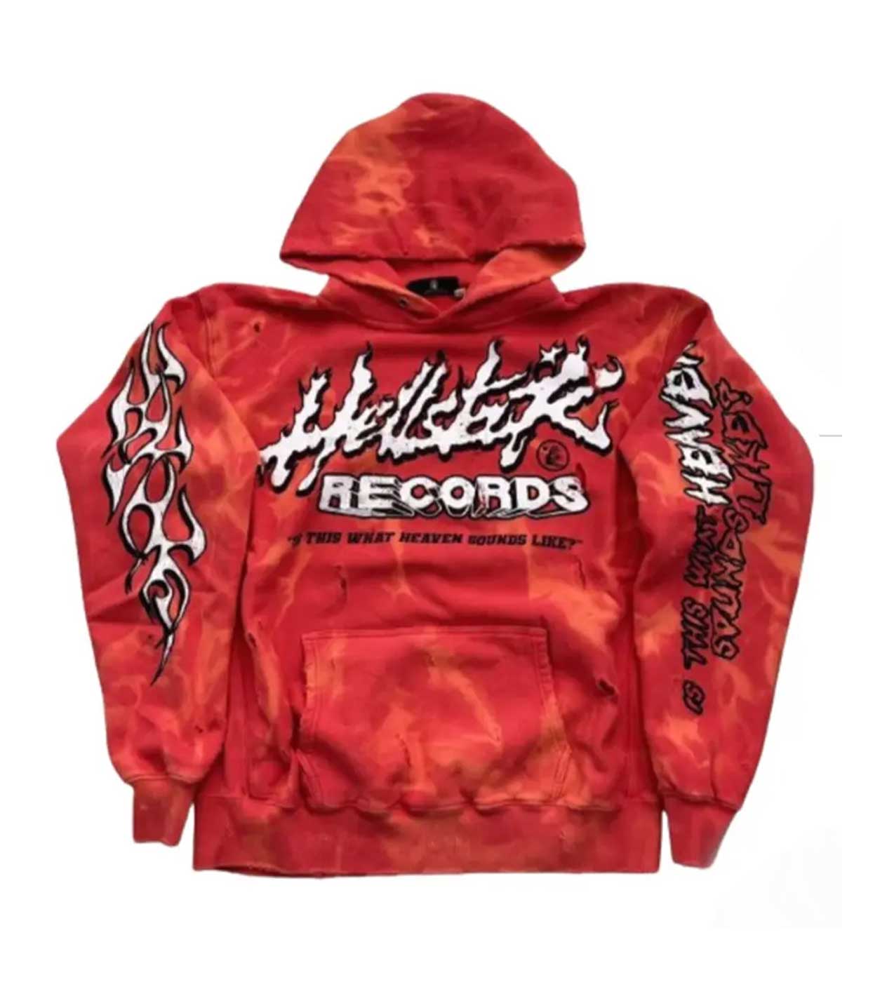 Hellstar *Unreleased* Records Tie Dye Red Hoodie front