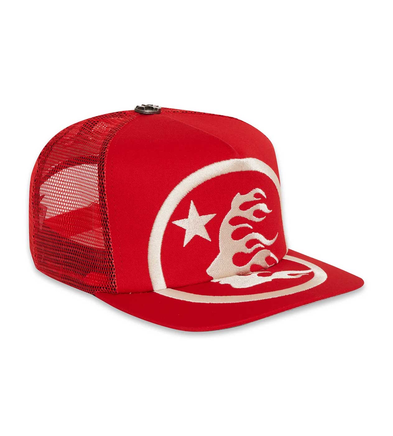 Hellstar Big Logo Trucker Hat Red (Snapback) side view