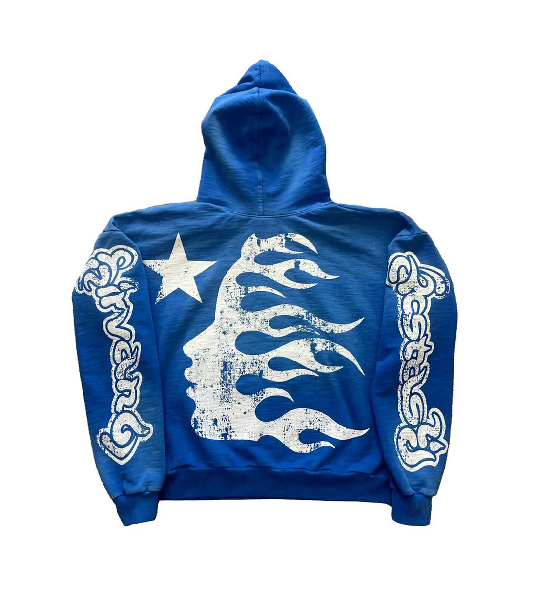 Product Image Of Hellstar Blue Yoga Hoodie Blue  Back View