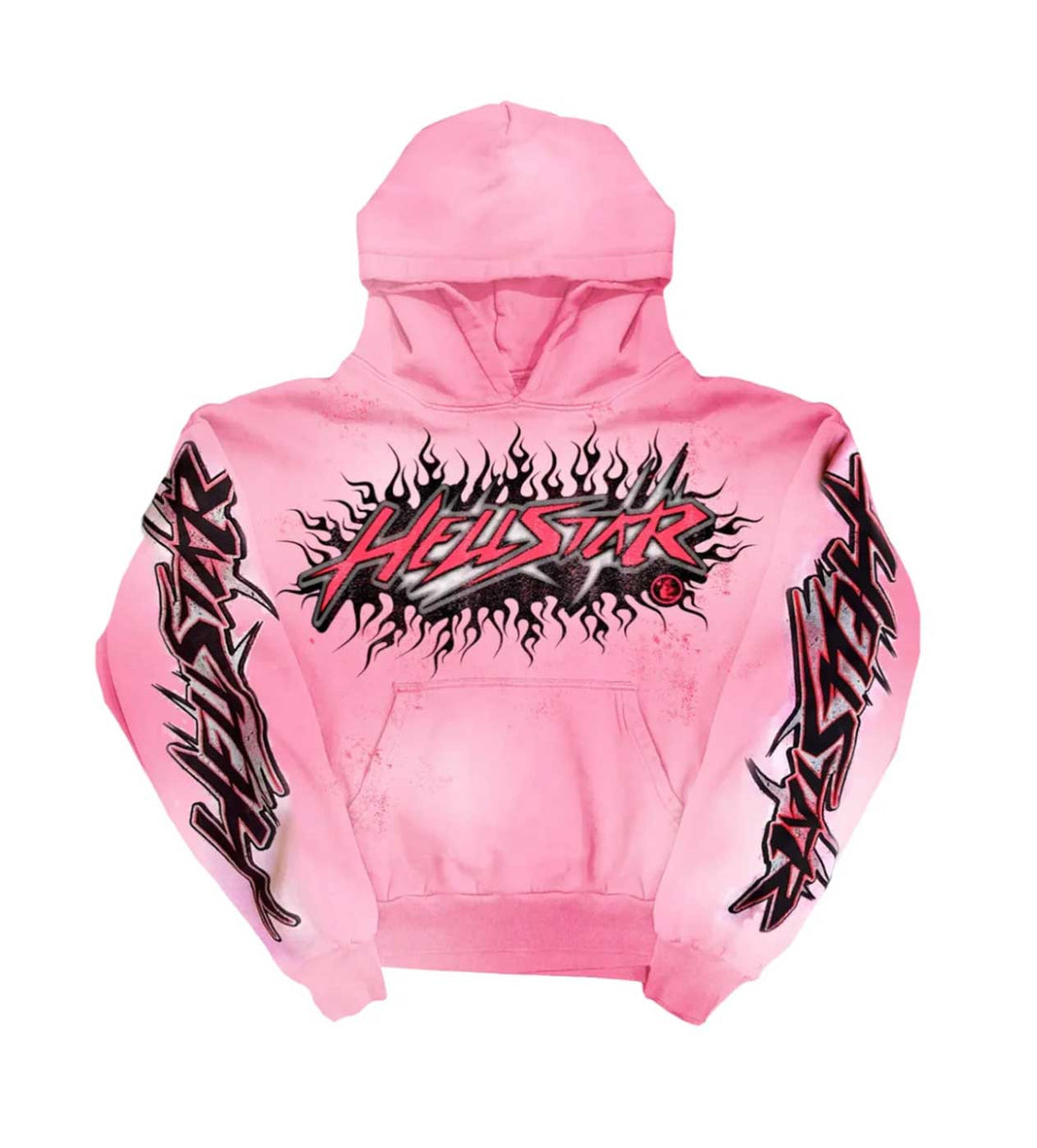 Product Image Of Hellstar Brainwashed Hoodie Pink (Without Brain)  Front View
