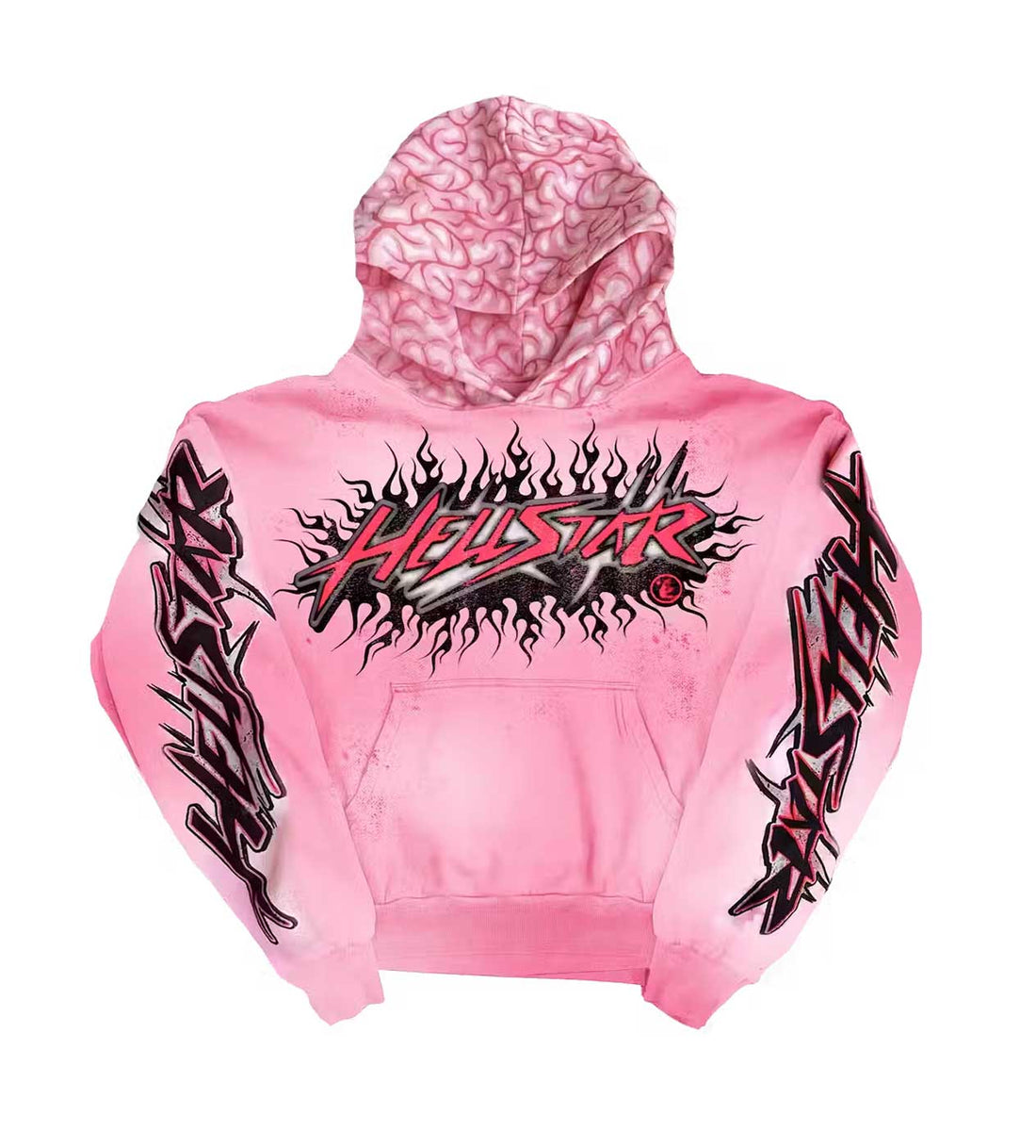Product Image Of Hellstar Brainwashed Hoodie Pink Front View