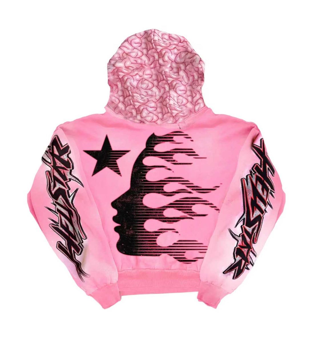 Product Image Of Hellstar Brainwashed Hoodie Pink Back View