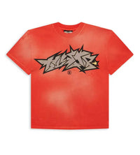 Hellstar Cracked Logo Distress Tee Red front