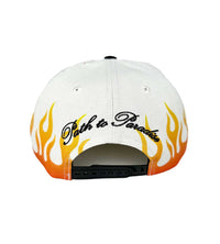 Hellstar Flame Vintage Snapback Cream/Navy Back View