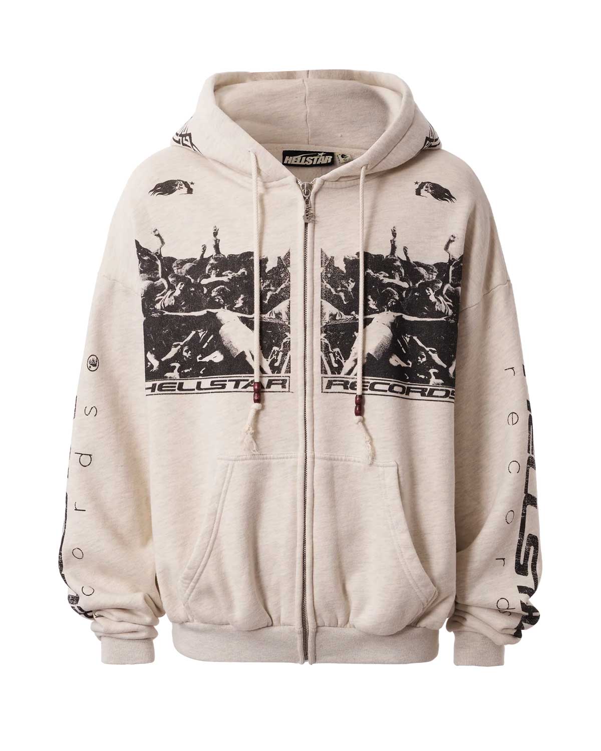 Hellstar Moshpit Zip Up Hoodie Cream – Restock AR