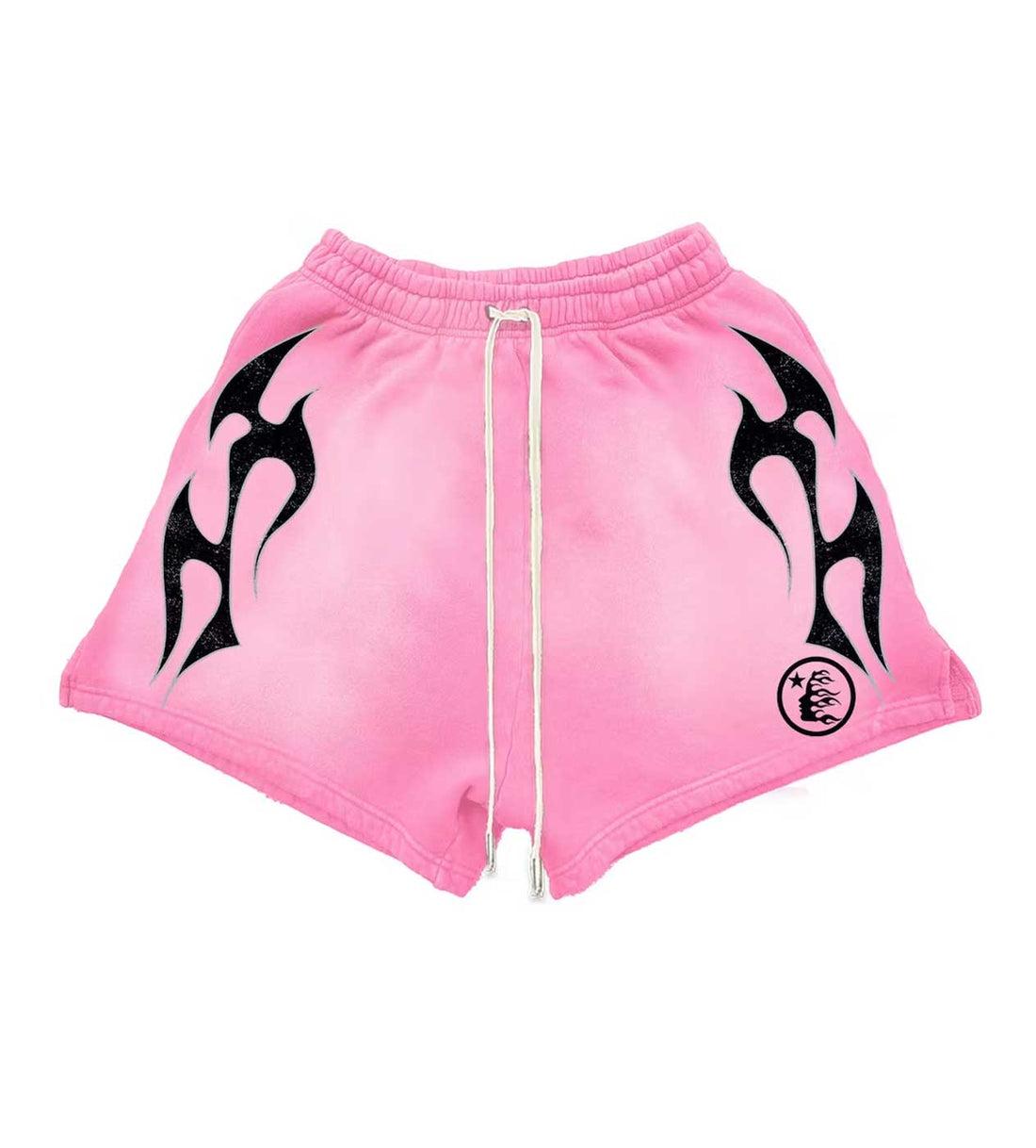 Product Image of Hellstar Pink Flame Sweat Shorts Front View