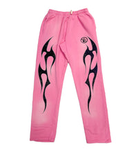 Product Image Of Hellstar Pink Flame Sweatpants Front View