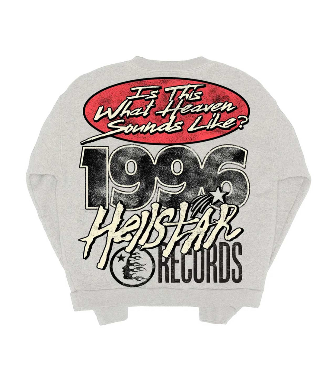 Product Image Of Hellstar Records Crewneck Heather Grey Back View