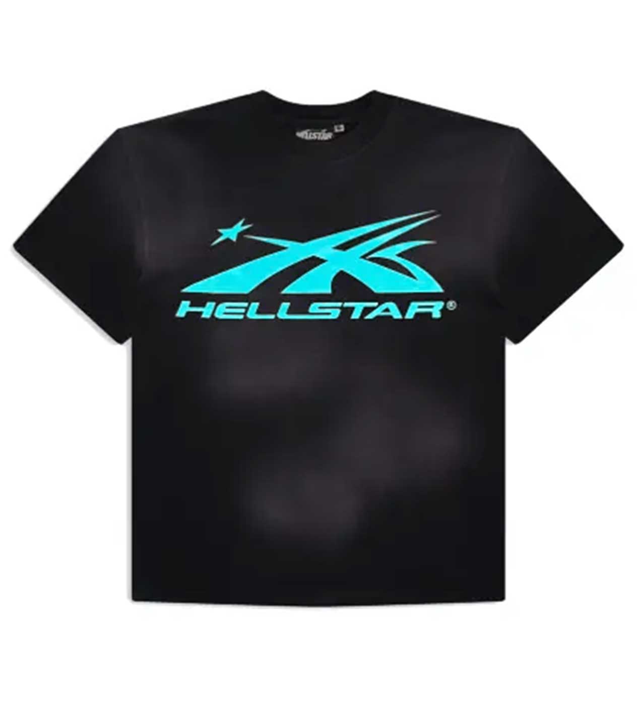 Hellstar Sport Logo Gel Tee Black/Light Blue front