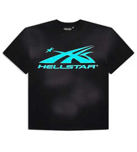 Hellstar Sport Logo Gel Tee Black/Light Blue front