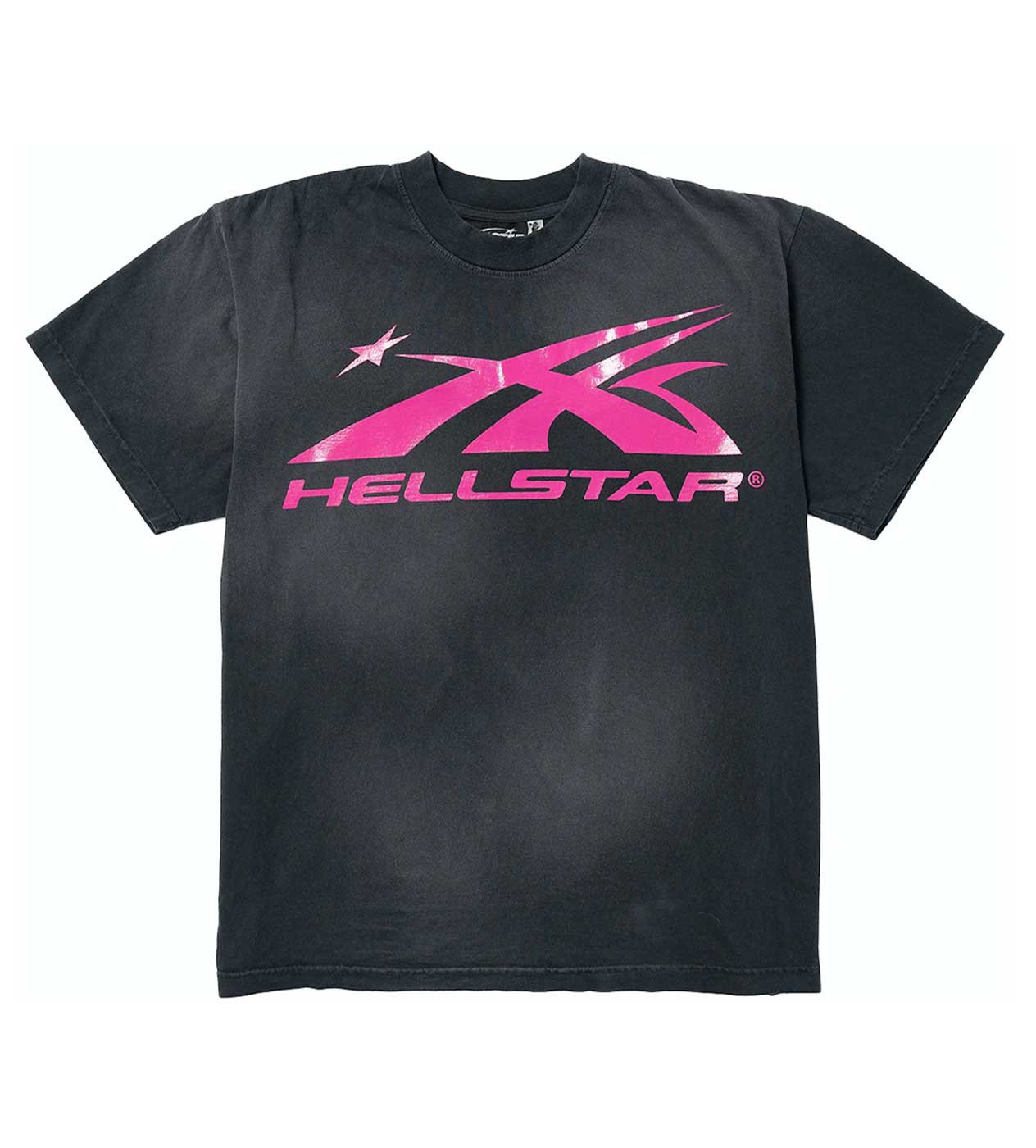 Hellstar Sport Logo Gel Tee Black/Pink front