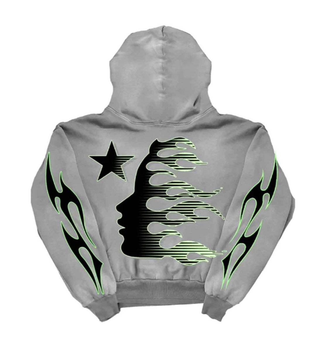 Product Image Of Hellstar Sport Logo Hoodie Faded Grey Back View