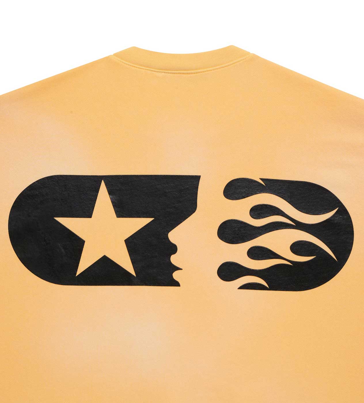 Hellstar Sports Crewneck Yellow back view close up