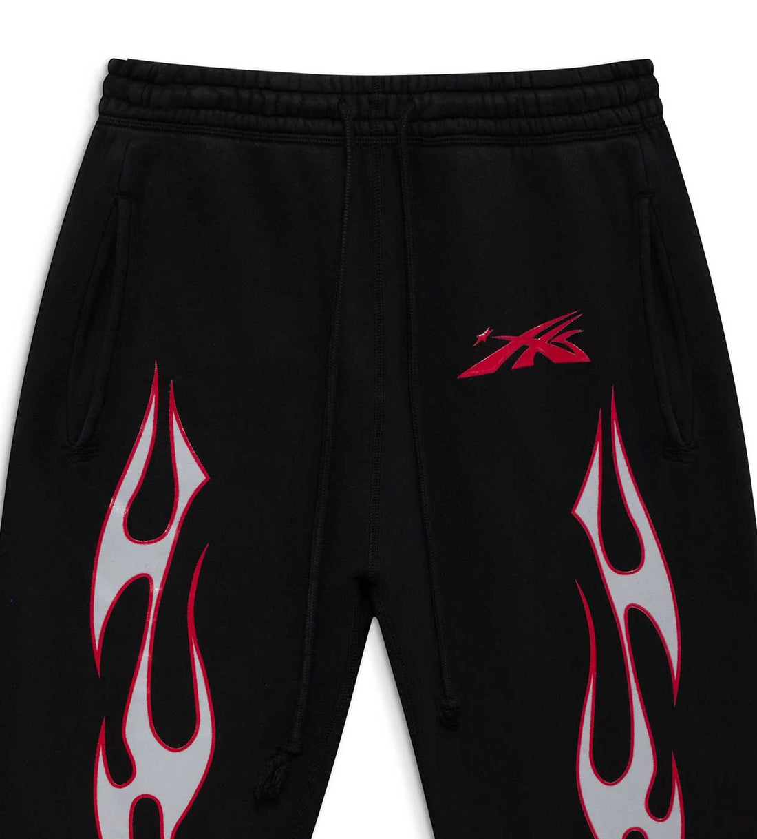 Hellstar Sports Future Flame Sweatpants Black detailed front view view