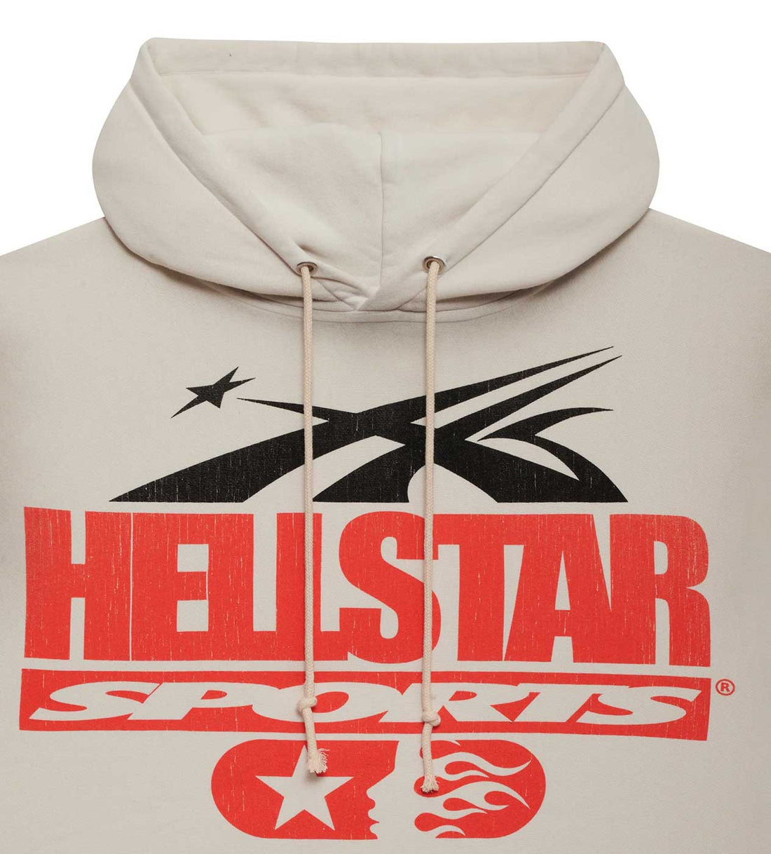Hellstar Sports "Beat Us" Hoodie White Front View Close