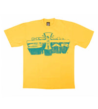 Product Image of Hellstar Studios Jesus Emblem Yellow Gold Tee Front View