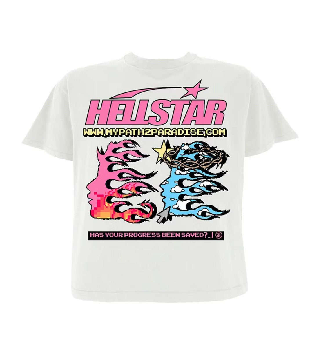 Product Image Of Hellstar Studios Pixel Tee White Front