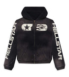 Hellstar Studios Zip Up Hoodie Black