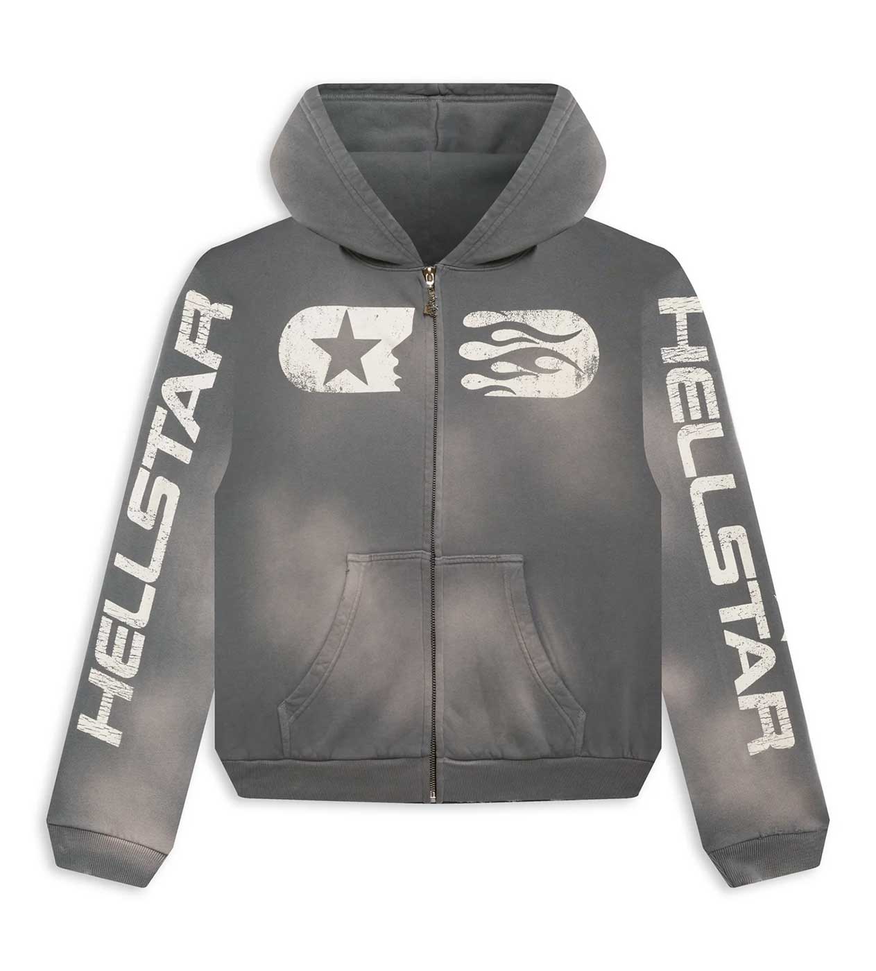 Hellstar Studios Zip Up Hoodie Grey – Restock AR