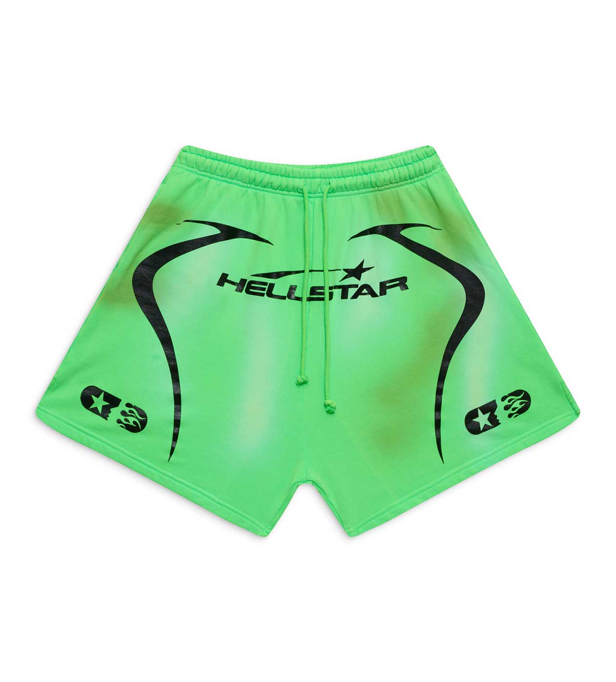 Hellstar Warm Up 7 on 7 Shorts Neon Green front