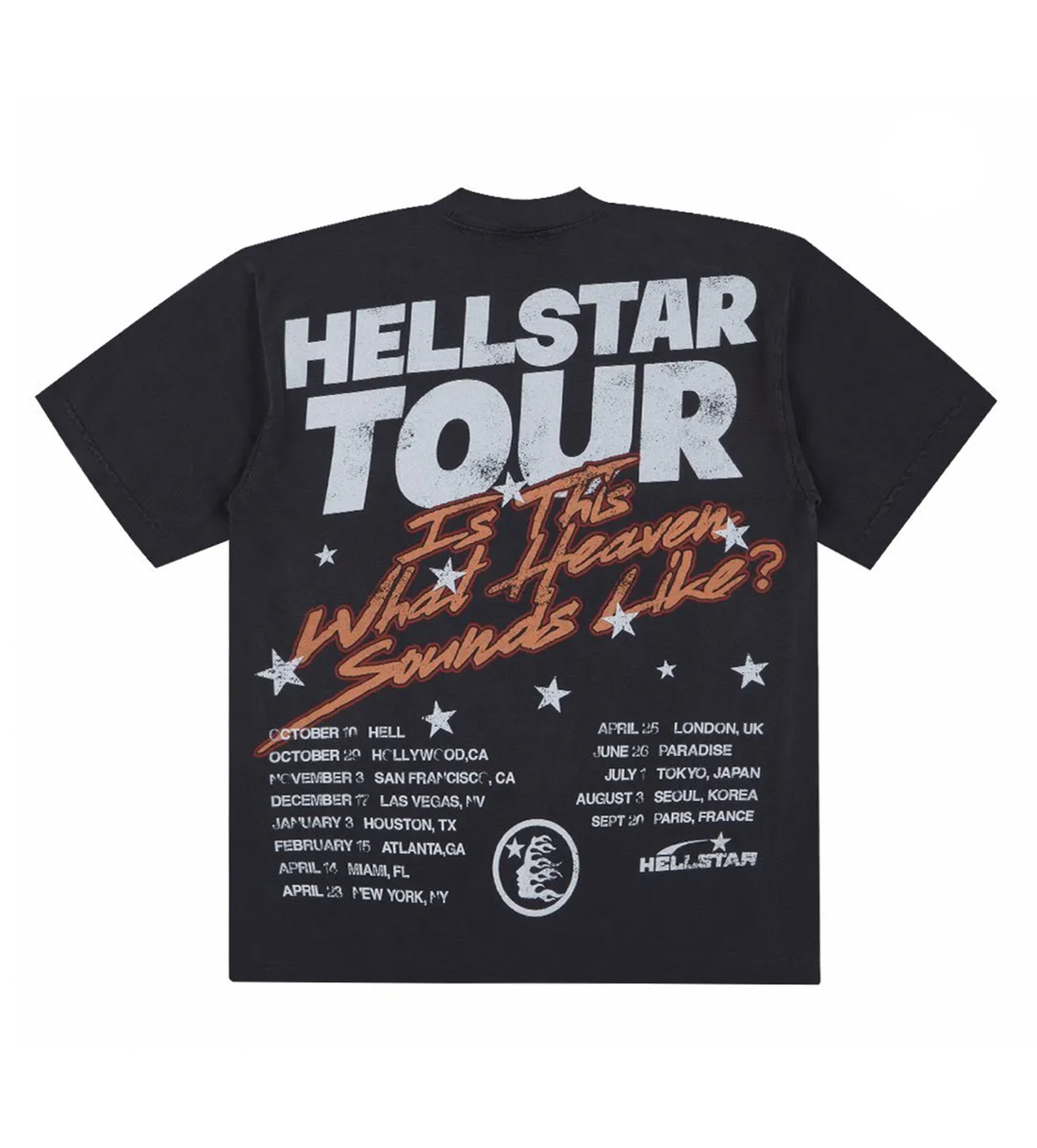 Hellstar Studios Capsule 9.0 Biker Tour Faded Black Tee, Back View