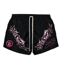 Hellstar Studios Waxed Nylon Athletic Shorts Front View