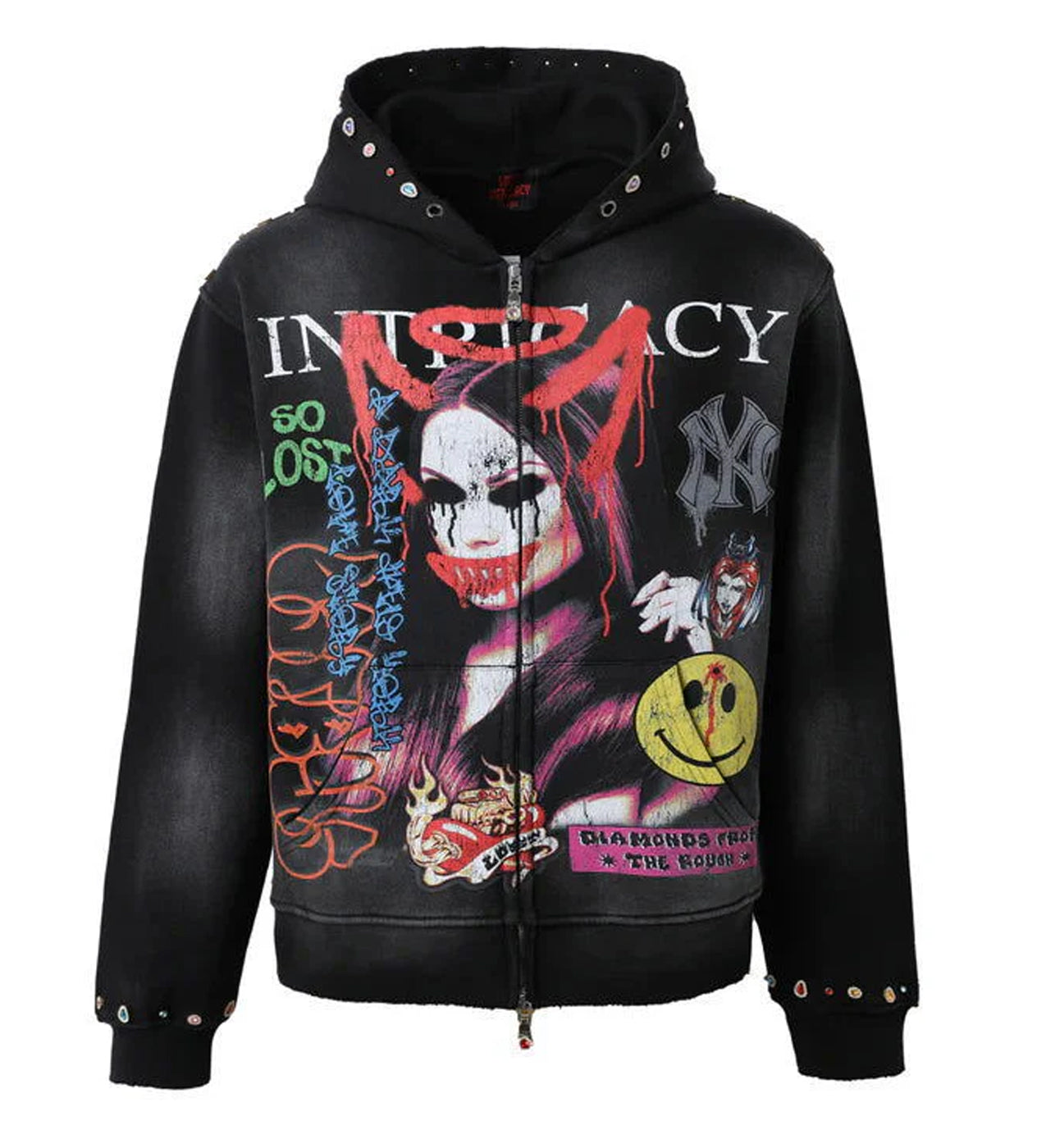 Lost Intricacy Front Page Mag Hoodie Black