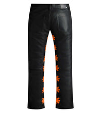 Lost Shdws Leather Pant Black/Orange back view