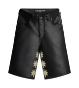 Lost Shdws Leather Shorts Black/Bone
