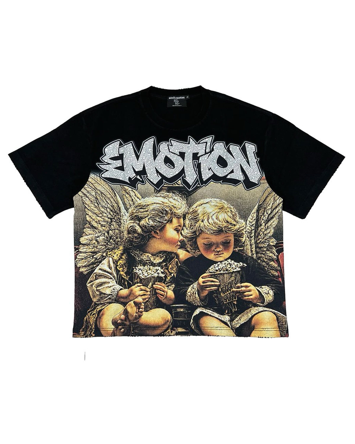 Mixed Emotions Angel Whispers Tee Black – Restock AR