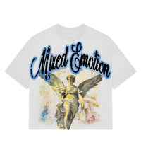 Mixed Emotions Blue Rhinestone Cropped Tee White