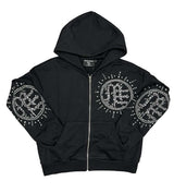 Mixed Emotions Eclipse Rhinestone Hoodie Black