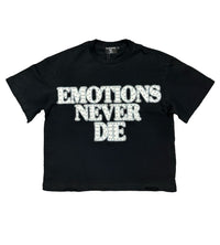 Mixed Emotions End Rhinestone Tee Black