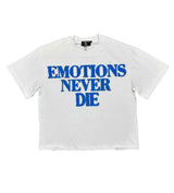 Mixed Emotions End Rhinestone Tee White/Blue