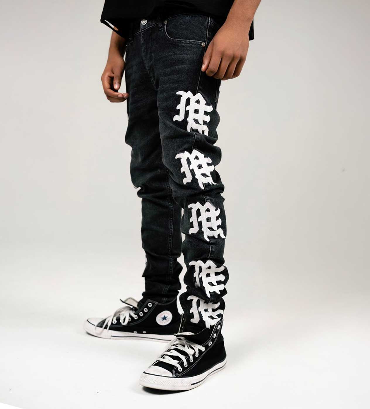 Mixed Emotions Monogram Denim Black Wash