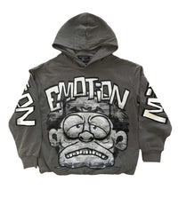 Mixed Emotions Monster Cropped Hoodie Grey