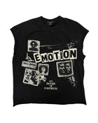Mixed Emotions Newspaper Sleeveless Tee Black